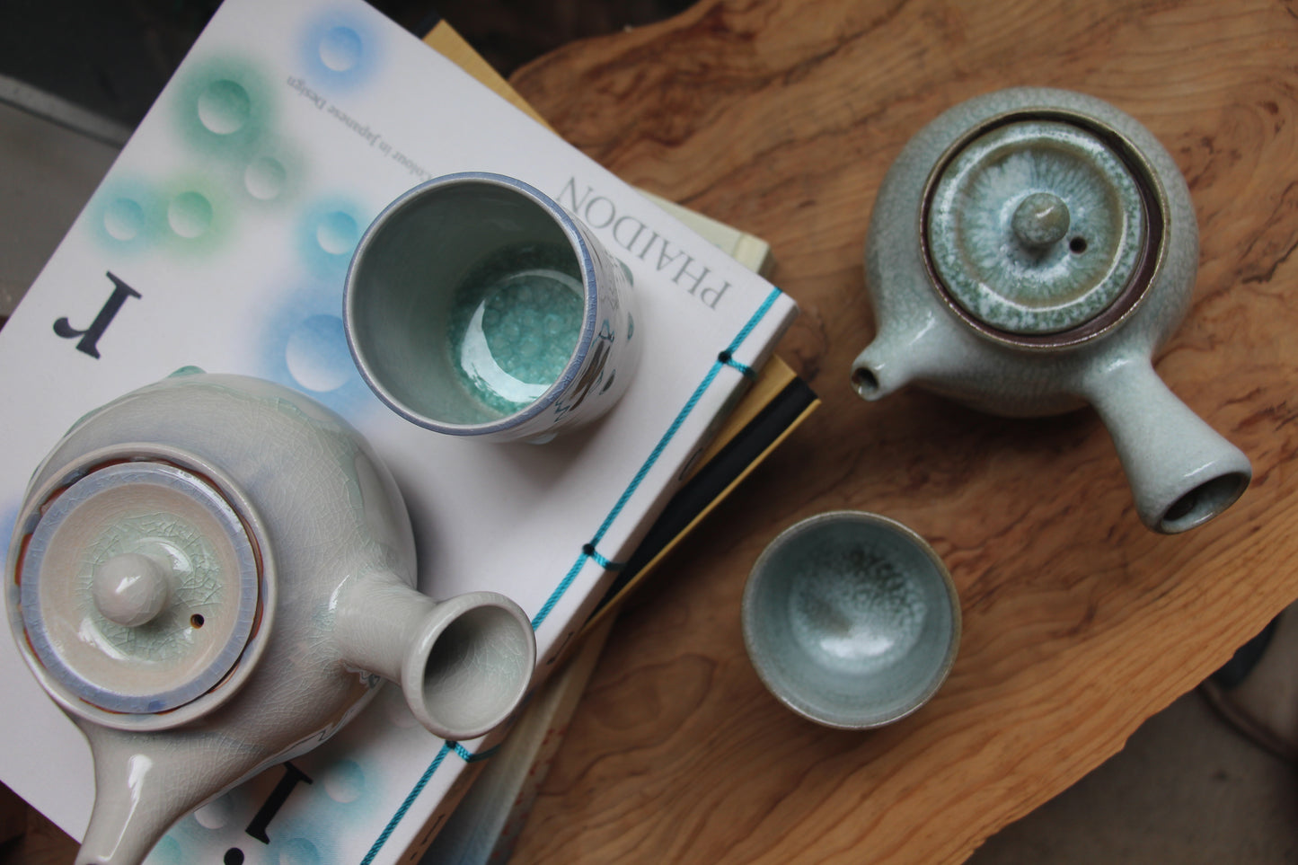 Green Gradient Tea pot / Tea cup