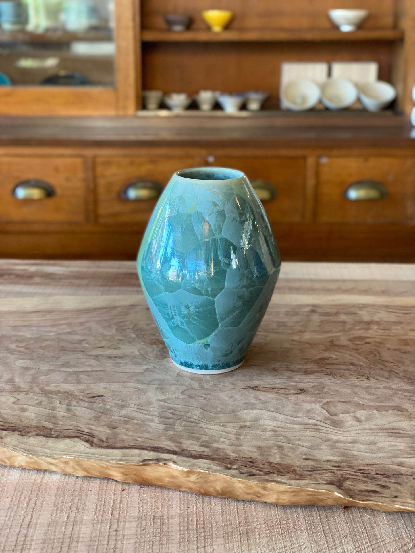 Flower Vase (Diamond shape) | Kumagai '熊谷聡商店' deep green brown japan native simplynative