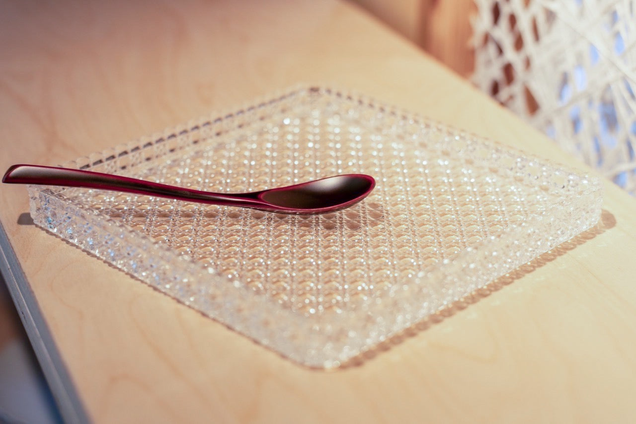 Square Glass Plate with Rim