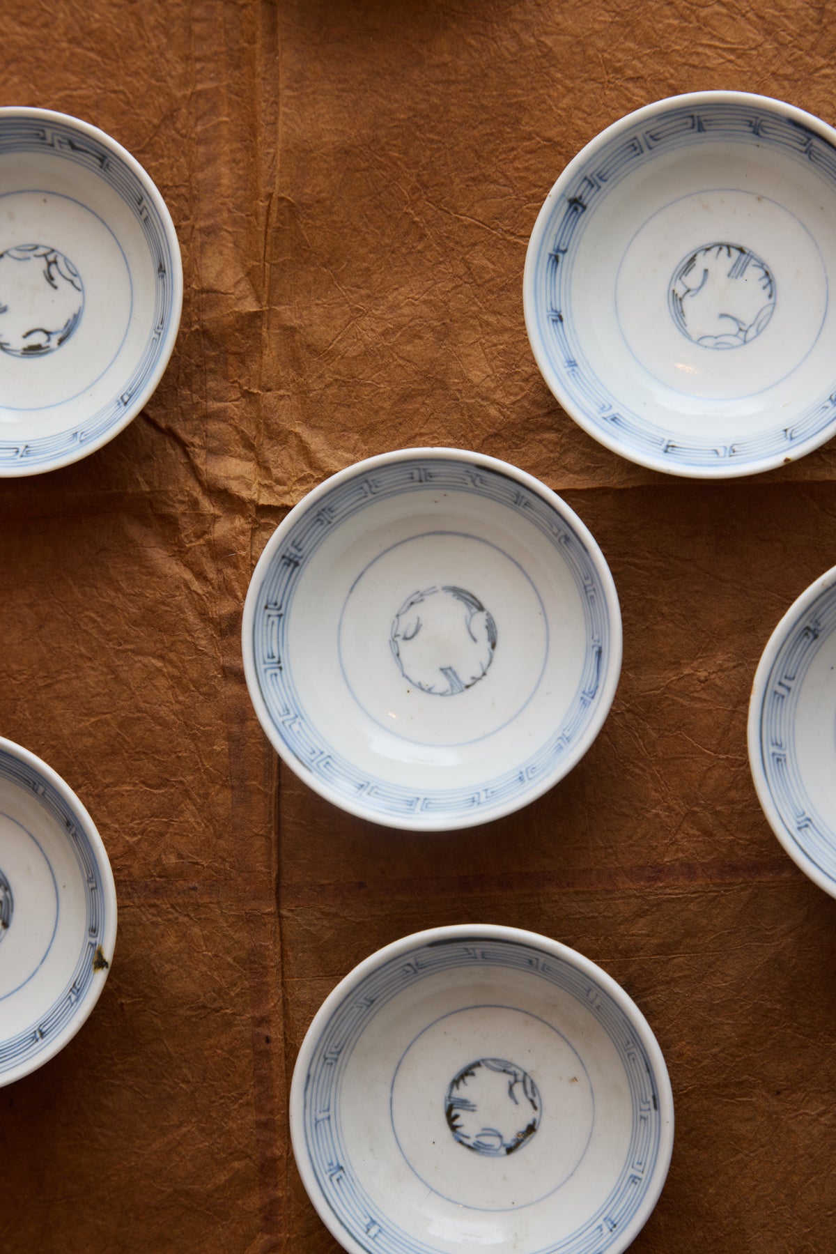 Antique Sometsuke Bowls with Lid