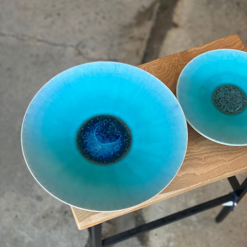 Hekisai '碧彩' Plate | KUMAGAI blue S M dish japan native simplynative