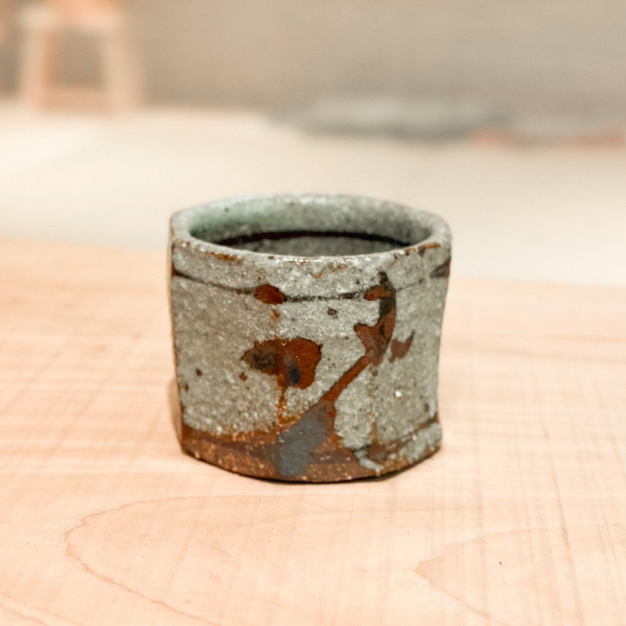 Guinomi Ceramic Cup gray white japan native simplynative