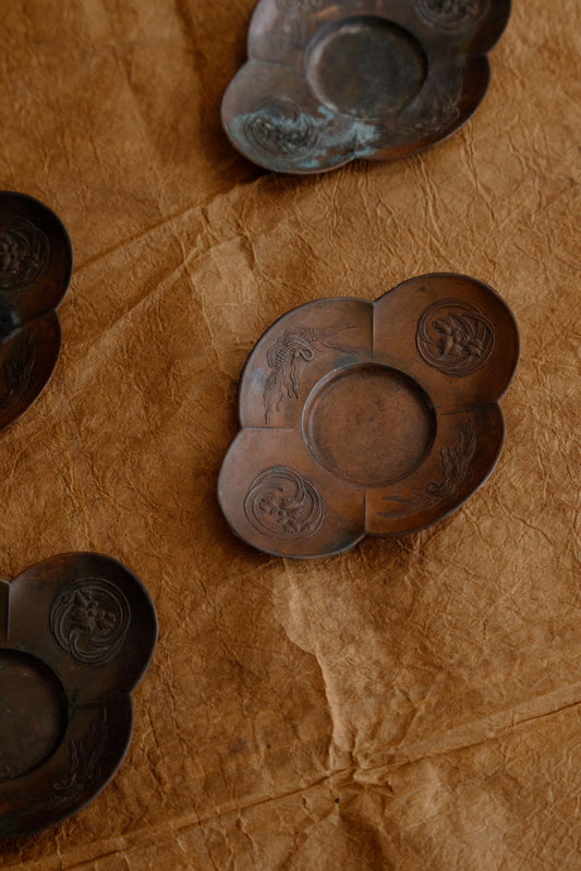 Antique Petal Copper Saucer