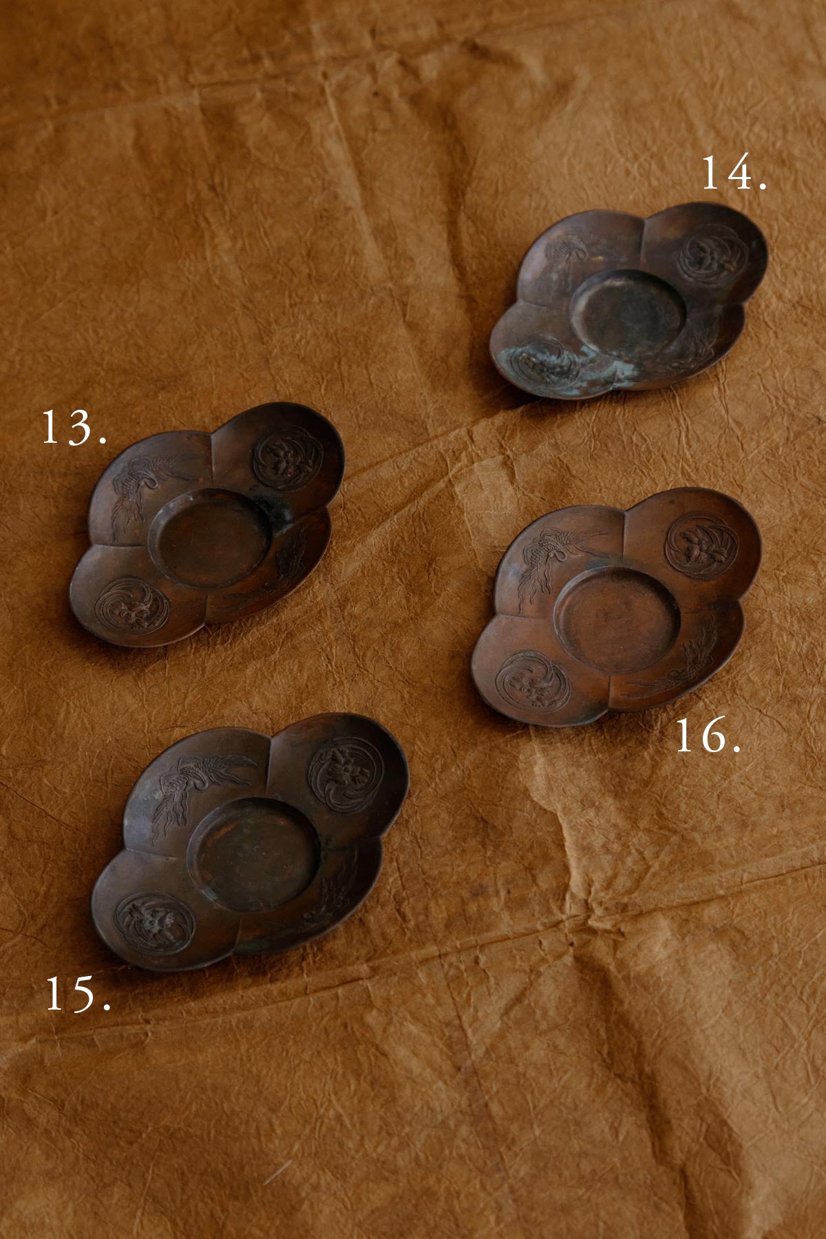 Antique Petal Copper Saucer