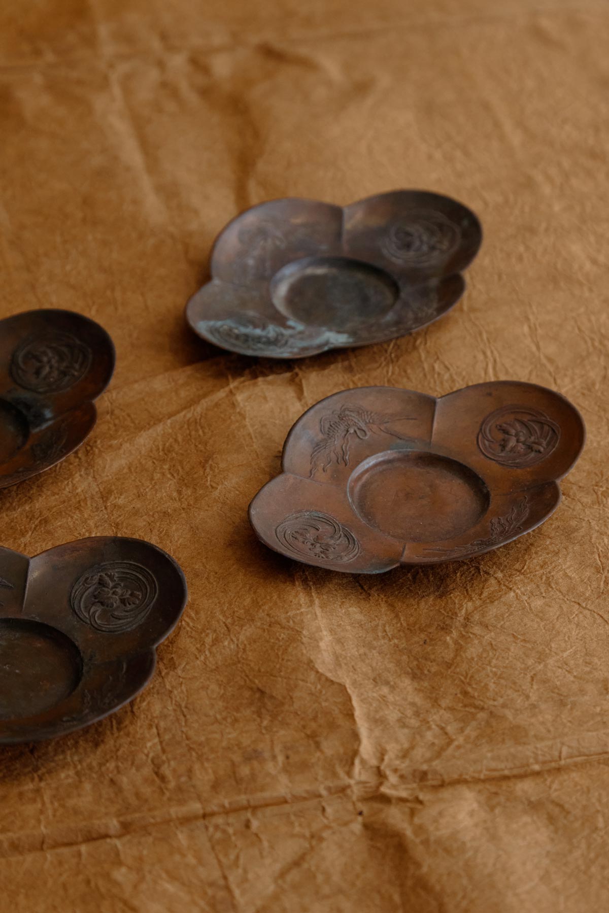 Antique Petal Copper Saucer