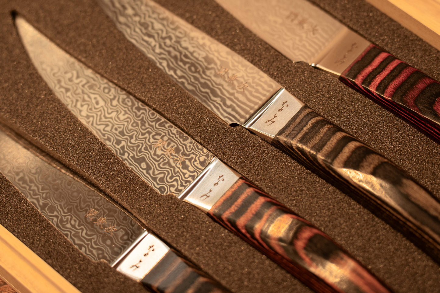 Damascus Steak Knife Set | Seki Kanetsugu cut regular native simplynative japan