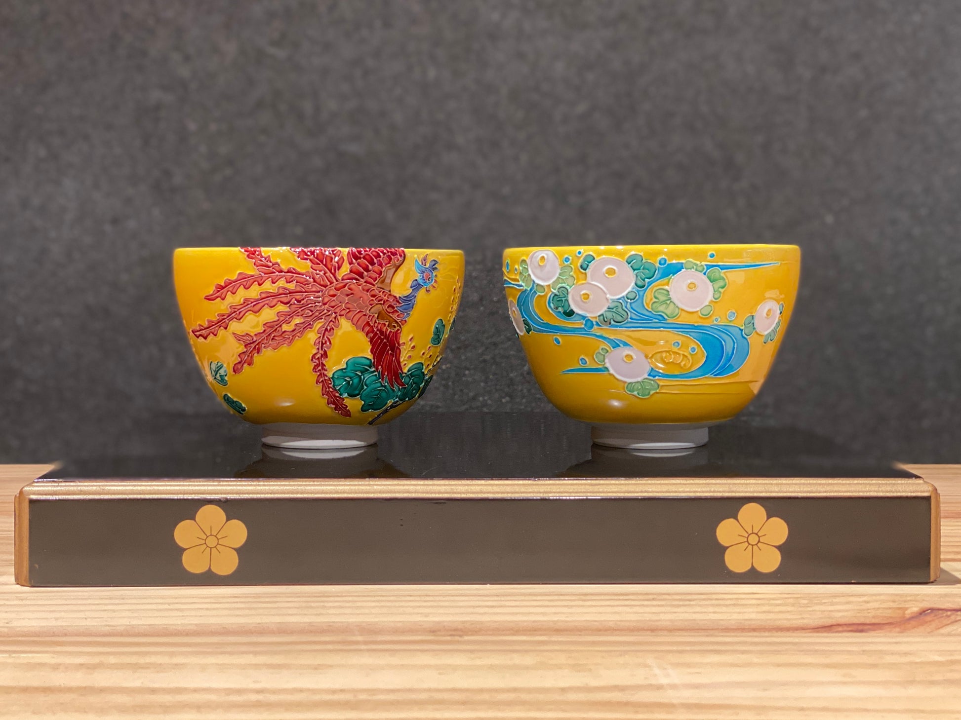 Houen Matcha Bowl - Eternal Prosperity and Dance of Chrysanthemums by the Flowing Stream (by Tanaka) japan native simplynative japan  native simplynative