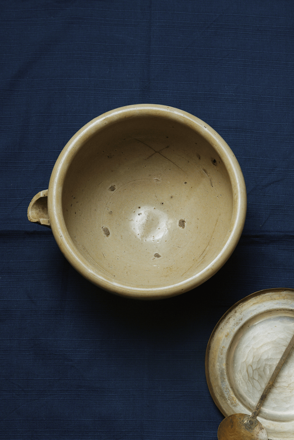 Antique Ceramic Bowl with Spout