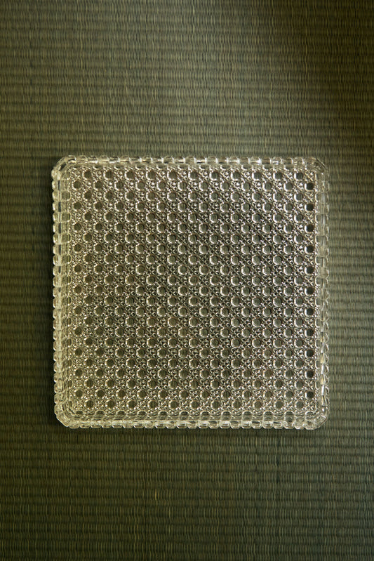 Square Glass Plate with Rim