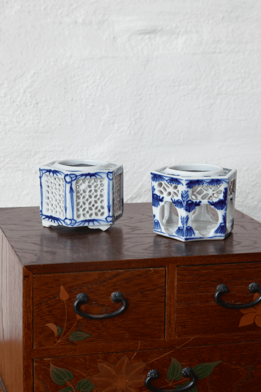 Antique Sometsuke Tea Pot Warmer