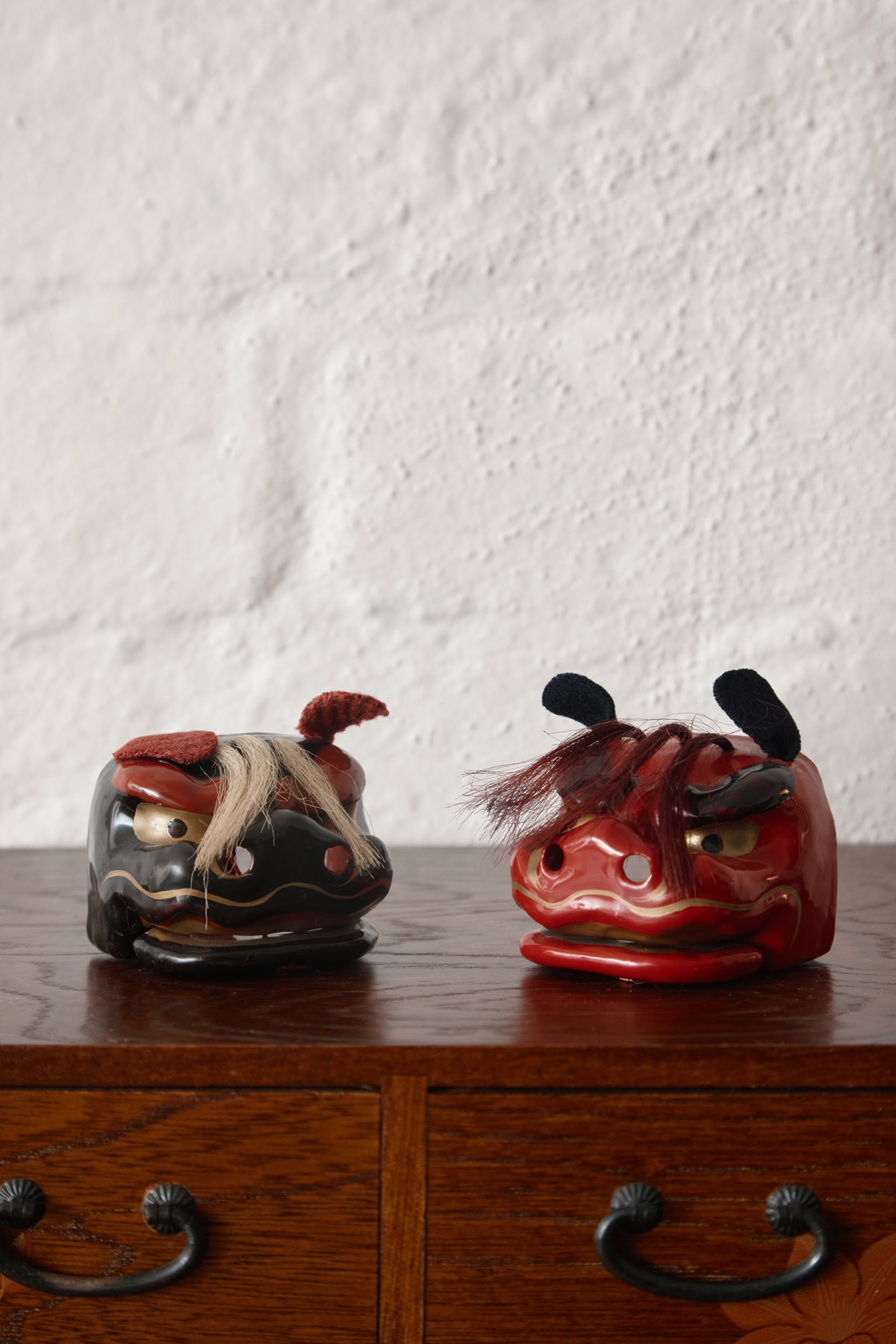 Pair of Mamejishi 豆獅子２体セット