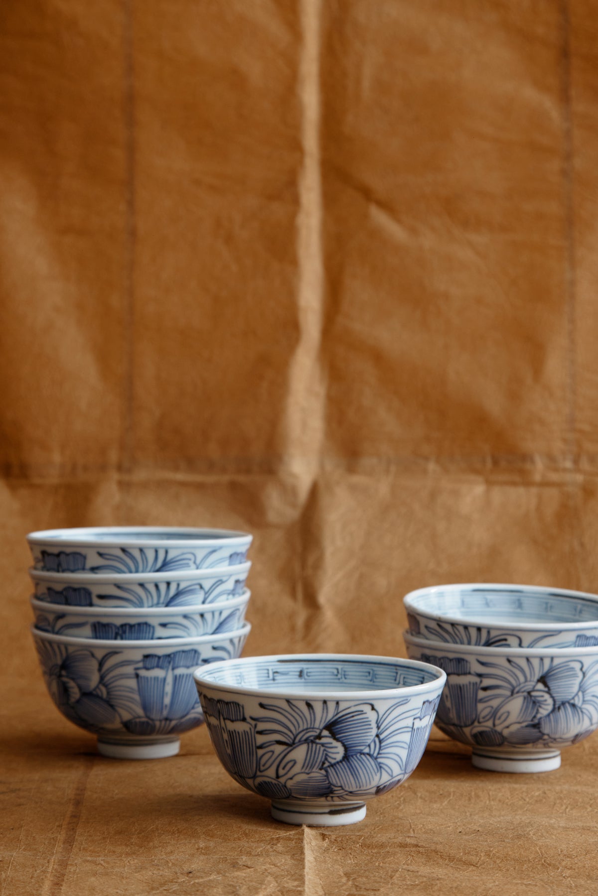 Antique Sometsuke Bowls with Lid